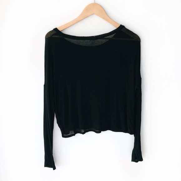 (3/$15) Garage Black Long Sleeve Basic Tee